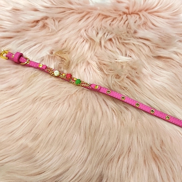 Brand New Cat/Dog Collar W/Colorful Rhinestones & Gold Chain Accent-S - Picture 2 of 4